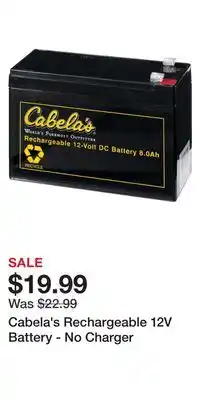 Cabela's Cabela's rechargeable 12v battery - no charger offer