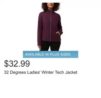 Costco 32 degrees ladies' winter tech jacket offer