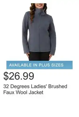 Costco 32 degrees ladies' brushed faux wool jacket offer