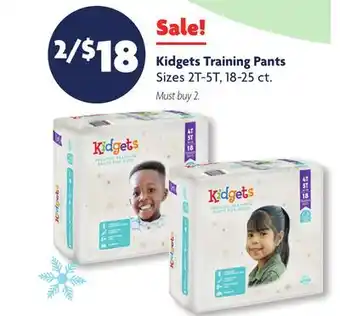 Family Dollar Kidgets training pants offer