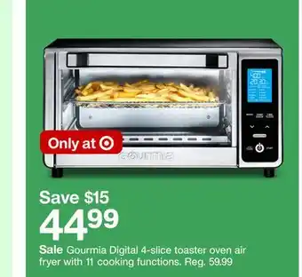 Target Gourmia digital 4-slice toaster oven air fryer with 11 cooking functions offer