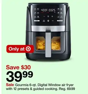 Target Gourmia 6-qt. digital window air fryer with 12 presets guided & cooking offer