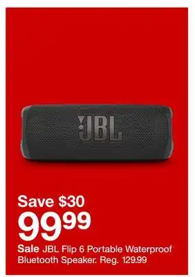 Target Jbl flip 6 portable waterproof bluetooth speaker offer