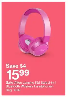 Target Altec lansing kid safe 2-in-1 bluetooth wireless headphones offer