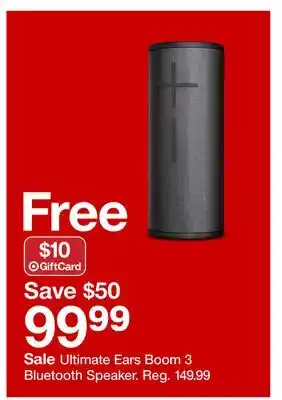 Target Ultimate ears boom 3 bluetooth speaker offer