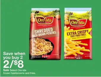 Target Select ore-ida frozen hashbrowns and fries offer