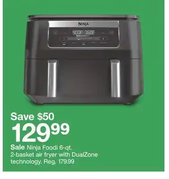 Target Ninja foodi 6-qt. 2-basket air fryer offer