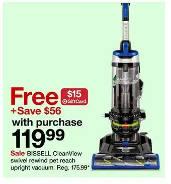 Target Bissell cleanview swivel rewind pet reach upright vacuum offer