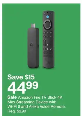 Target Amazon fire tv stick 4k max streaming device with wi-fi 6 and alexa voice remote offer
