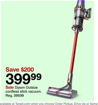 Target Dyson outsize cordless stick vacuum offer
