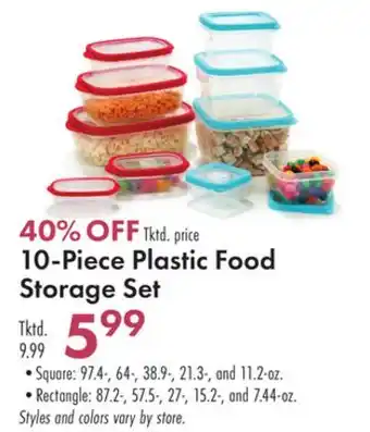 Boscov's 10-piece plastic food storage set offer