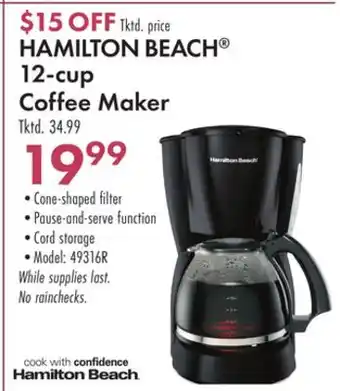 Boscov's Hamilton beach 12-cup coffee maker offer