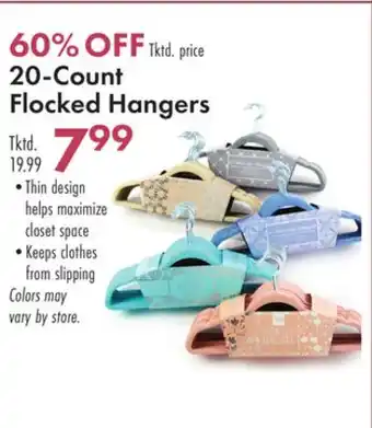 Boscov's 20-count flocked hangers offer