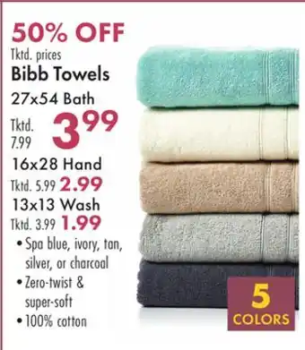 Boscov's Bibb towels offer