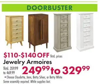 Boscov's Jewelry armoires offer