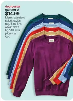 JC Penney Men's sweaters offer
