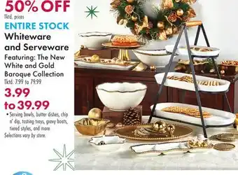 Boscov's Entire stock whiteware and serveware offer