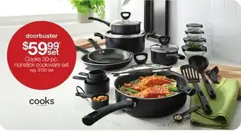 JC Penney Cooks 30-pc. nonstick cookware set offer
