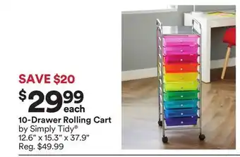 Michaels 10-drawer rolling cart by simply tidy offer
