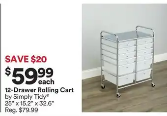 Michaels 12-drawer rolling cart by simply tidy offer
