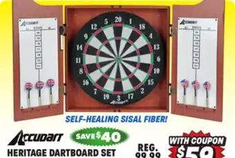 Big 5 Accudart heritage dartboard and cabinet set offer