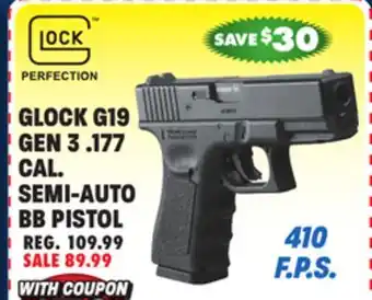 Big 5 Umarex glock g19 gen 3 .177 caliber semi-auto bb pistol offer