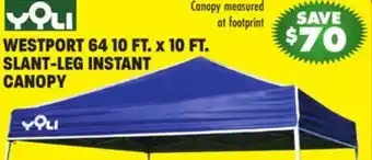 Big 5 Yoli westport 64 10' x 10' slant leg instant canopy offer