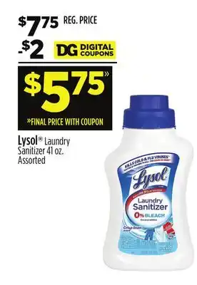Dollar General Lysol laundry sanitizer offer