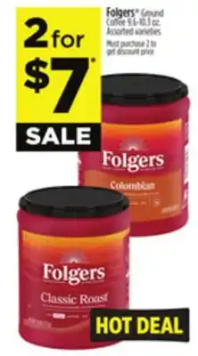 Dollar General Folgers ground coffee offer
