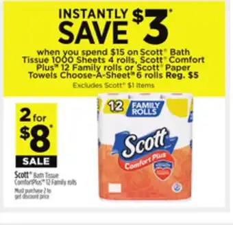 Dollar General Scott bath tissue comfortplus offer