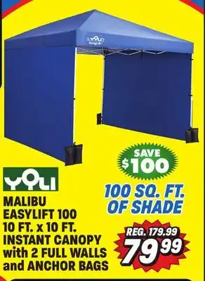 Big 5 Yoli malibu easylift 100 10' x 10' straight leg instant canopy value pack offer