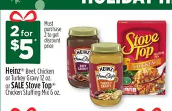 Dollar General Heinz beef, chicken or turkey gravy 12 oz. or stove top chicken stuffing mix 6 oz offer