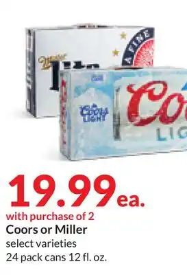 Hy-Vee Coors or miller offer