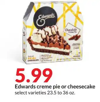 Hy-Vee Edwards creme pie or cheesecake offer