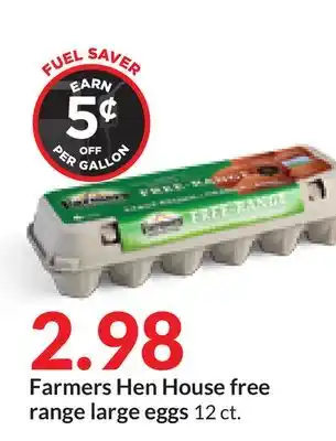 Hy-Vee Farmers hen house free range large eggs offer
