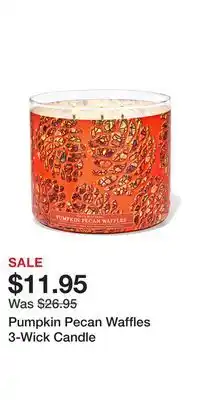 Bath & Body Works Pumpkin pecan waffles 3-wick candle offer