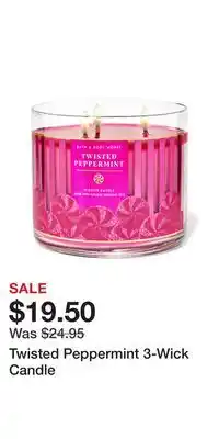 Bath & Body Works Twisted peppermint 3-wick candle offer