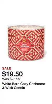 Bath & Body Works White barn cozy cashmere 3-wick candle offer
