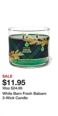 Bath & Body Works White barn fresh balsam 3-wick candle offer