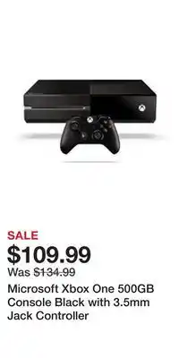 Game Stop Microsoft xbox one 500gb console black with 3.5mm jack controller offer