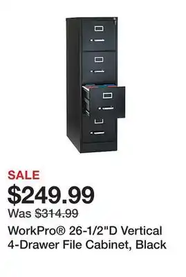 Office Depot Workpro 26-1/2d vertical 4-drawer file cabinet, black offer