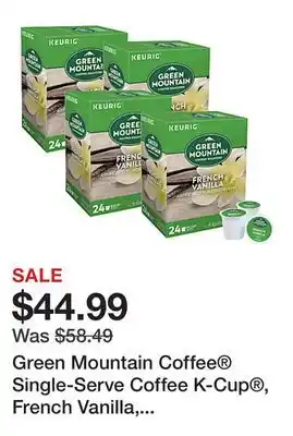 Office Depot Green mountain coffee single-serve coffee k-cup , french vanilla, carton of 96, 4 x 24 per box offer