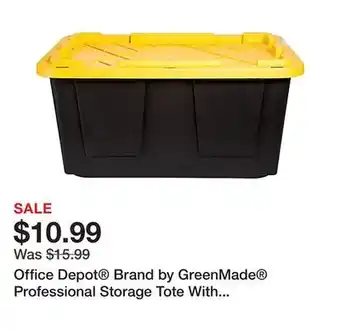 Office Depot Office depot brand by greenmade professional storage tote with handles/snap lid, 27 gallon, 30-1/10 x 20-1/4 x 14-3/4, black/ offer