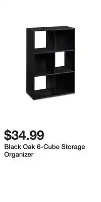 Big Lots Black oak 6-cube storage organizer offer