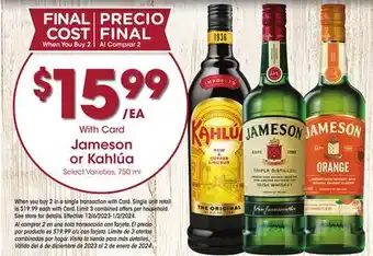 Ralphs Jameson or kahlúa offer