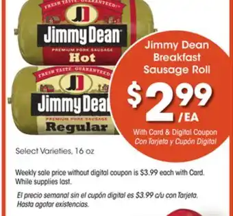 Ralphs Jimmy dean breakfast sausage roll offer