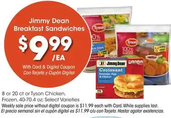 Ralphs Jimmy dean breakfast sandwiches offer