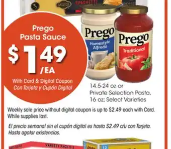 Ralphs Prego pasta sauce offer