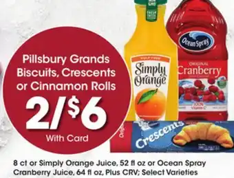 Ralphs Pillsbury grands biscuits, crescents or cinnamon rolls offer