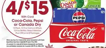Ralphs Coca-cola, pepsi or canada dry offer